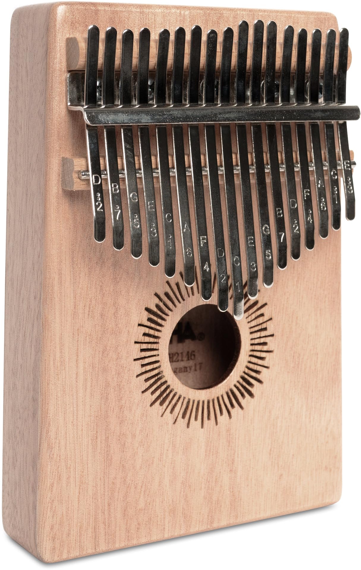 Cascha Kalimba, caoba, pulgar clavier, dedo piano con 10 lengüetas, accesorios, bolsa de plástico, bolsa, paño de limpieza, martillo afinador, pegatina para partituras