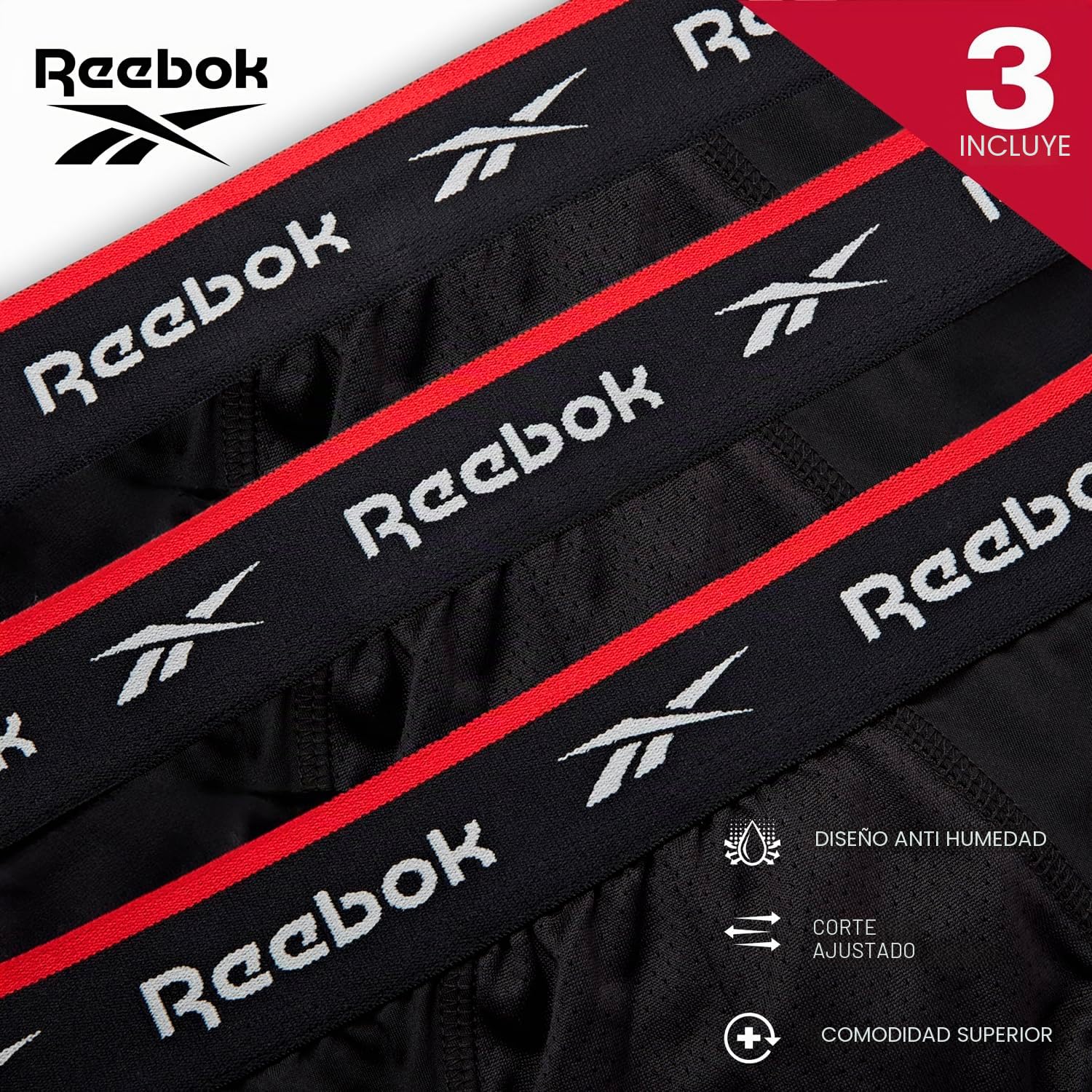 Reebok Calzoncillo Deportivo Hombre Wiggins