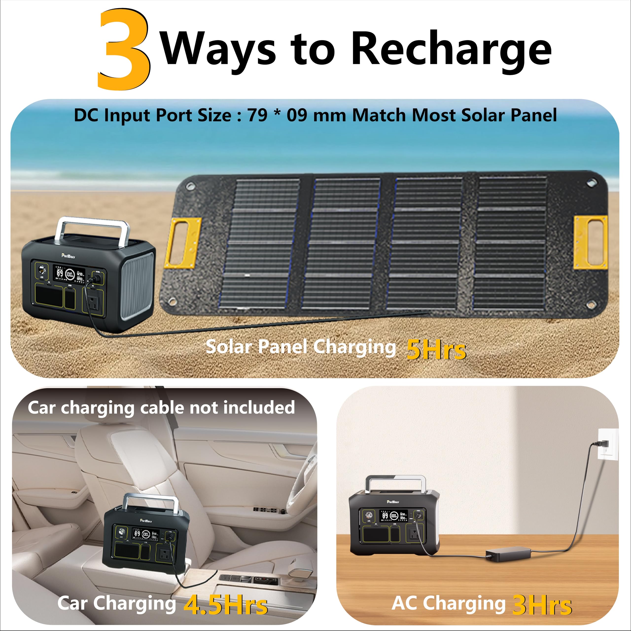 PurMars ポータブル電源 300W 288Wh Amazon.com : PurMars Portable Power Station 300W(Peak 500W),288Wh