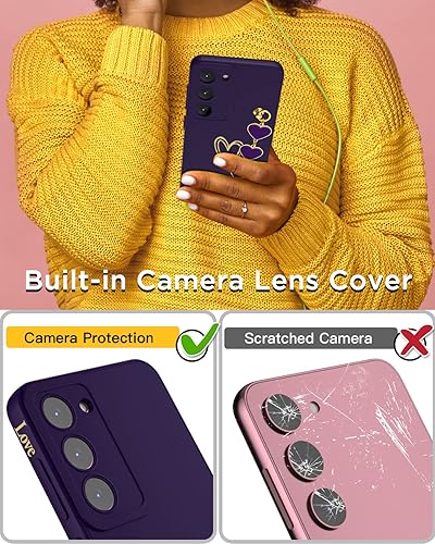 Miniatura 3 de AICase Funda para Galaxy S23 Heart para mujer, protección de lente de cámara, bucle para tira de mano, bonita funda suave y delgada a prueba de