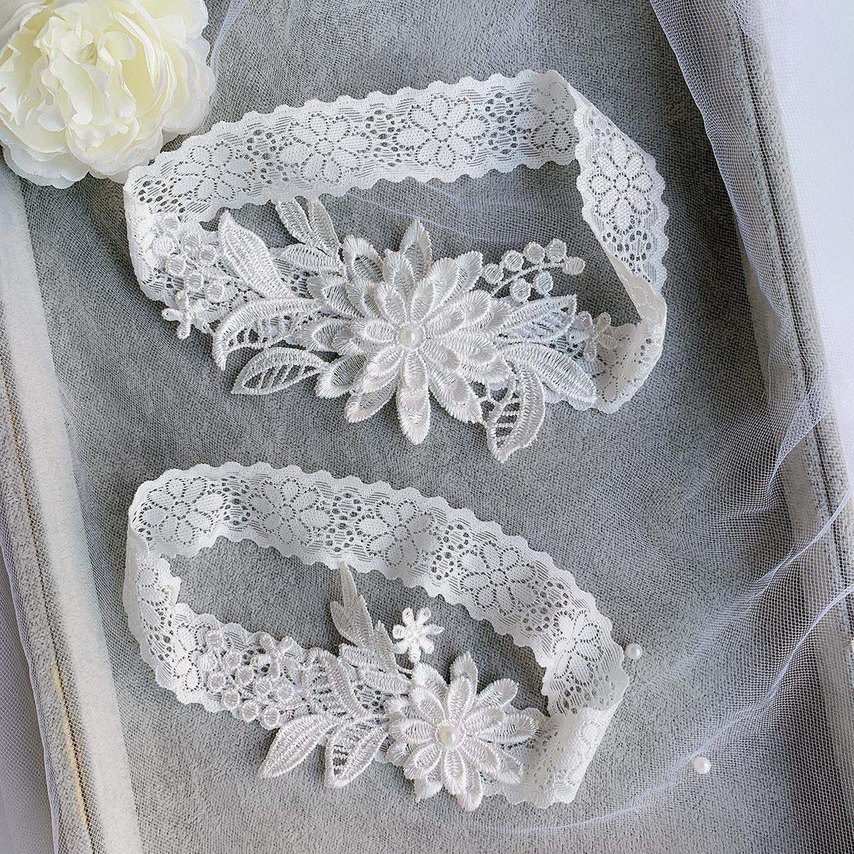 Pas Panna Młoda Podwiązka Elegancka Elastyczna Koronka Noga Zespół Ozdoby Accessary Udo Pierścień Pas Do Pończoch Zestaw Wedding Bridal Shower Party Dobrodziejstw