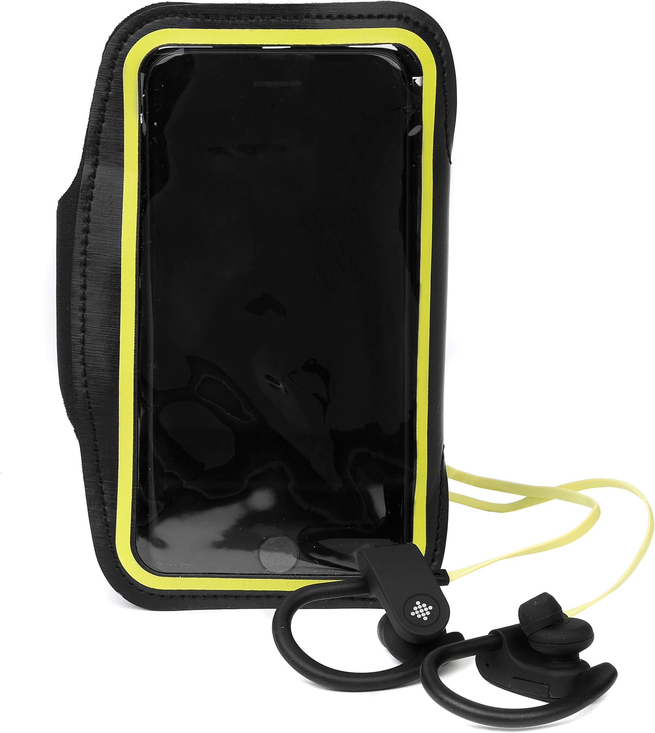 Intempo EE5207BLKYELSTKEU Active WDS Bluetooth Sport Running Headphone Set with Adjustable Phone Holder Armband Cuff, Over Ear Head Set, 10 Metre Wireless Range, 5 Hour Playtime, Black/Yellow