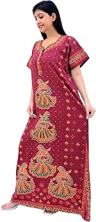 Derzo Women's Pure Cotton Women's Printed Maxi Nighty (Pack of 1) Price In India