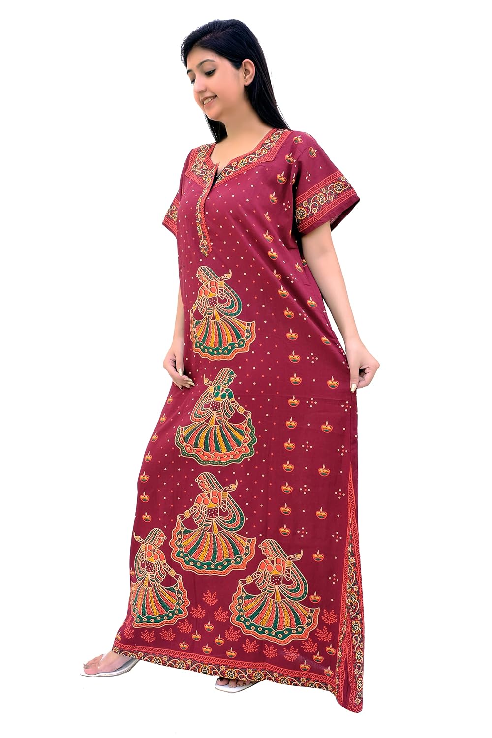 Derzo Women's Pure Cotton Women's Printed Maxi Nighty (Pack of 1) - Review, Price and Buying Guide