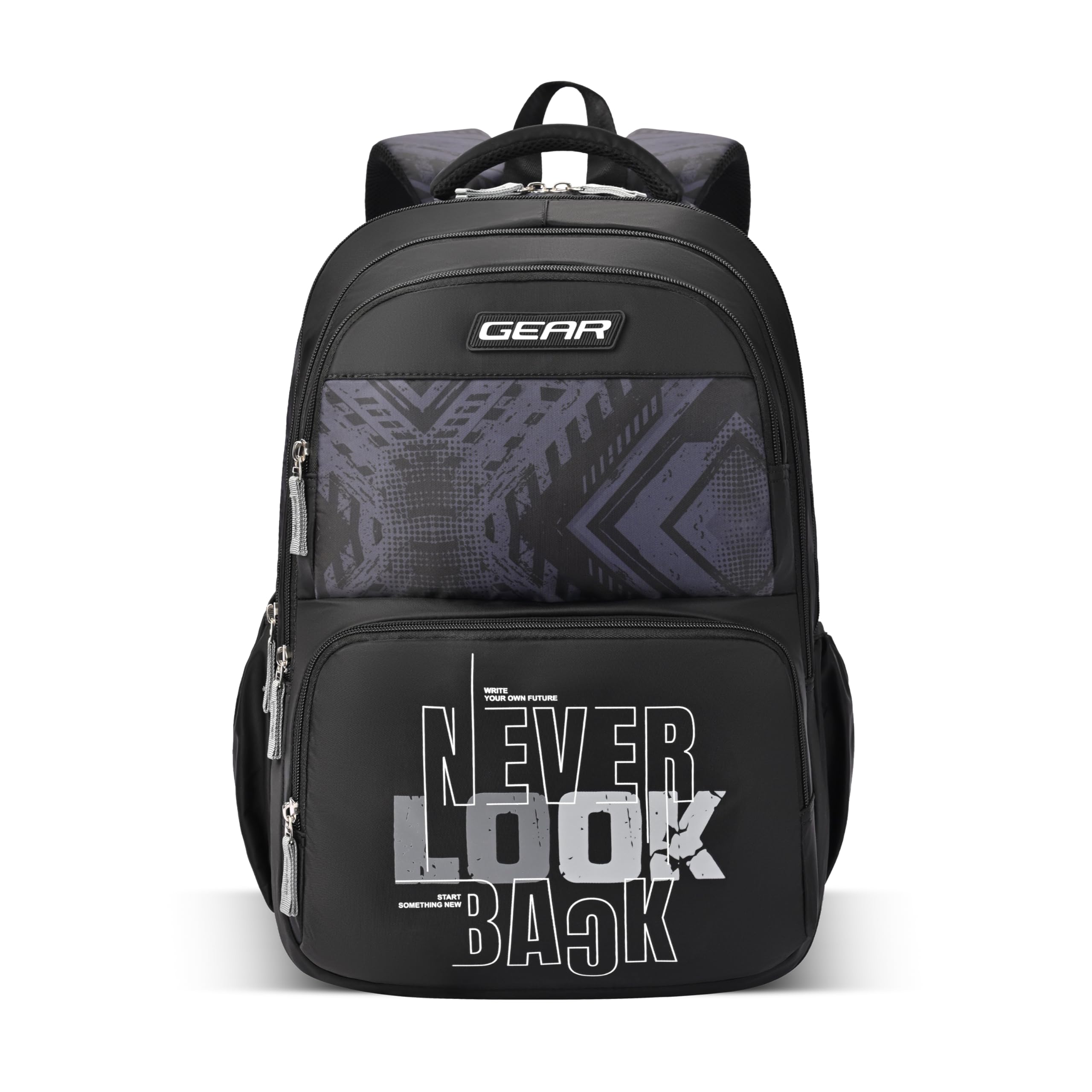 Gear Vagabond 19"/24L Large Water Resistant School Bag/Casual Backpack/Daypack/Laptop Bag for Boys/Girls (Black - Black)