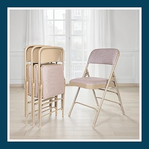 Miniatura 10 de OEF Furnishings Serie OEF2300 - Sillas plegables de doble bisagra con triple apoyo, tapizado de tela de alta calidad y servicio pesado (paquete de