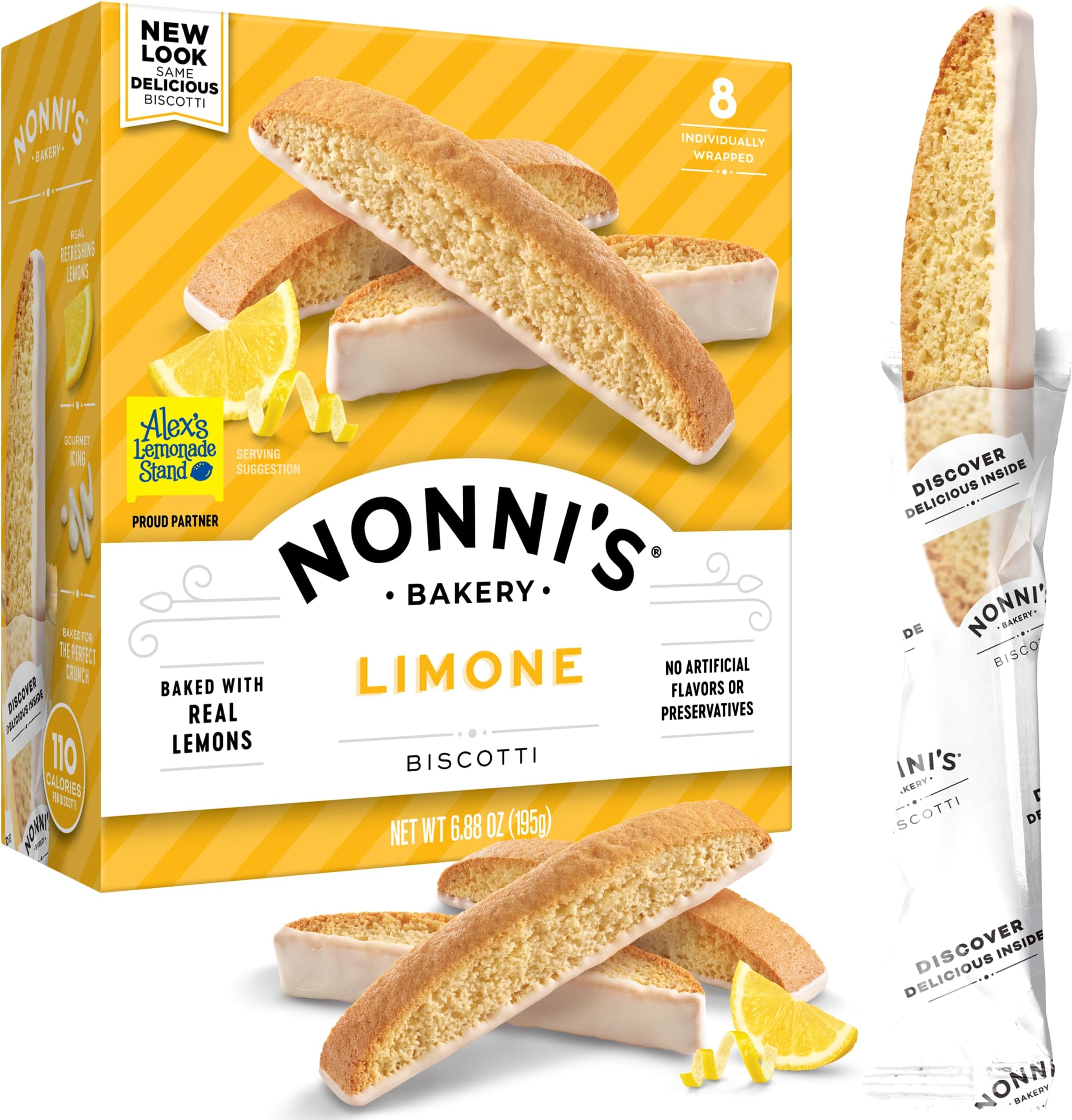 Nonni's Originali Almond Biscotti Italian Cookies - 2 Boxes Biscotti Individually Wrapped Cookies - Italian Biscotti Cookies Baked Fresh W/a Hint Of Anise & California Almonds - Kosher - 5.52 Oz
