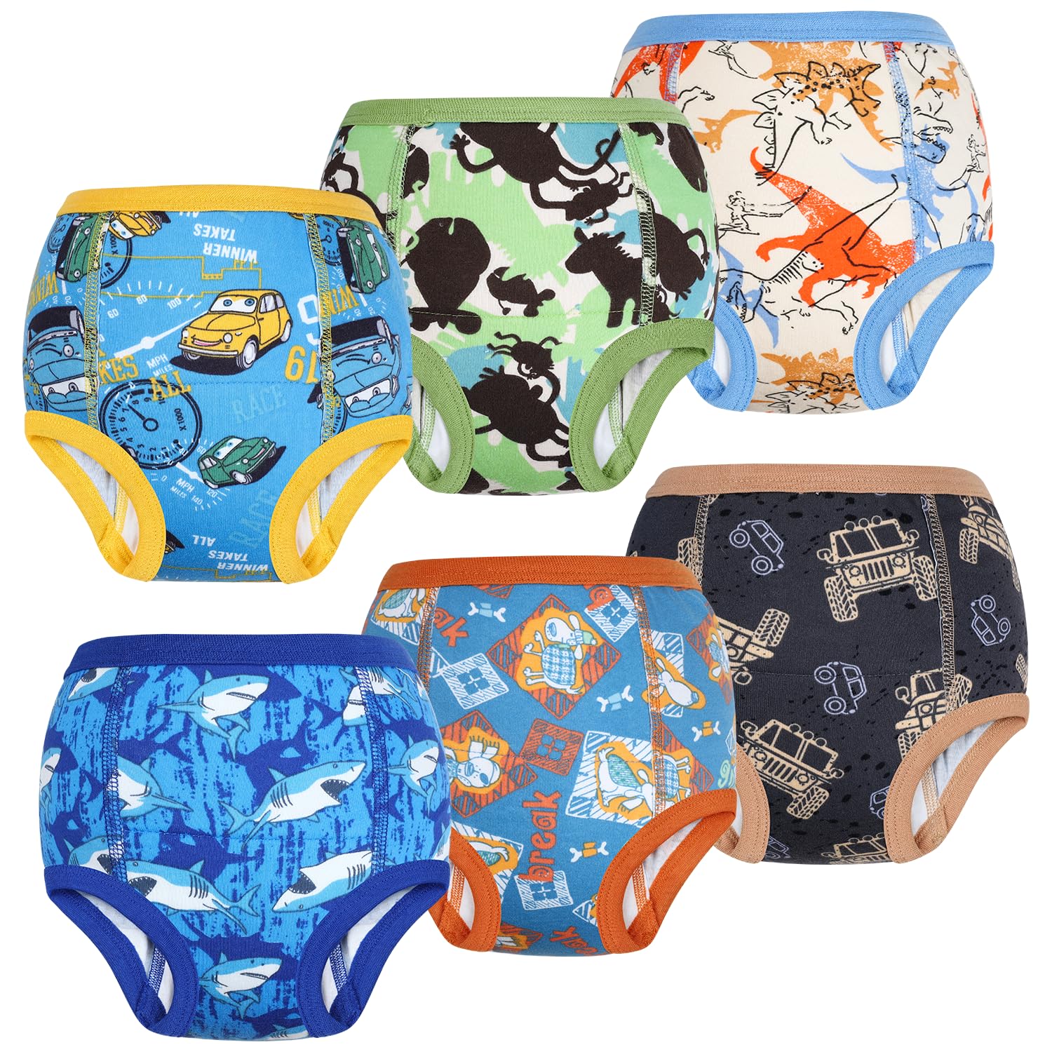 FLYISH DIRECT Lot de 6 culottes d'apprentissage de la propreté, pour enfants garçons et filles, 160/9 ans