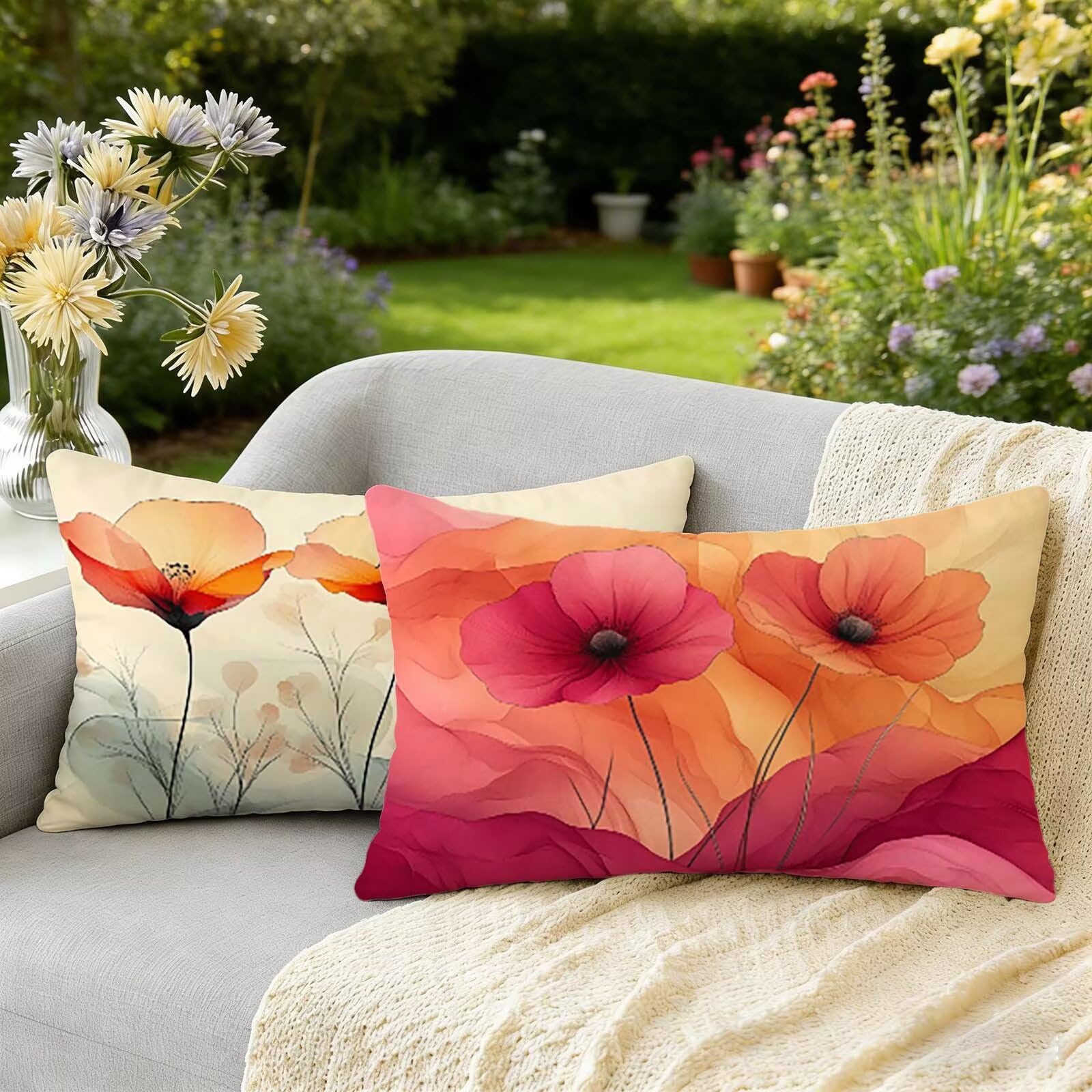 Coussin extérieur imperméable 40x80 orange pour le salon de jardin