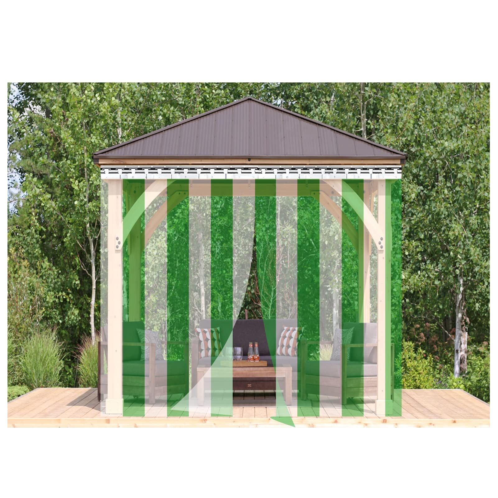 Industrial PVC Strip ain - Transparent Vinyl for Walk-in Freezers & Coolers Warehouse Doors Green 90x220cm (6pcs) - Easy Installat Energy Efficient