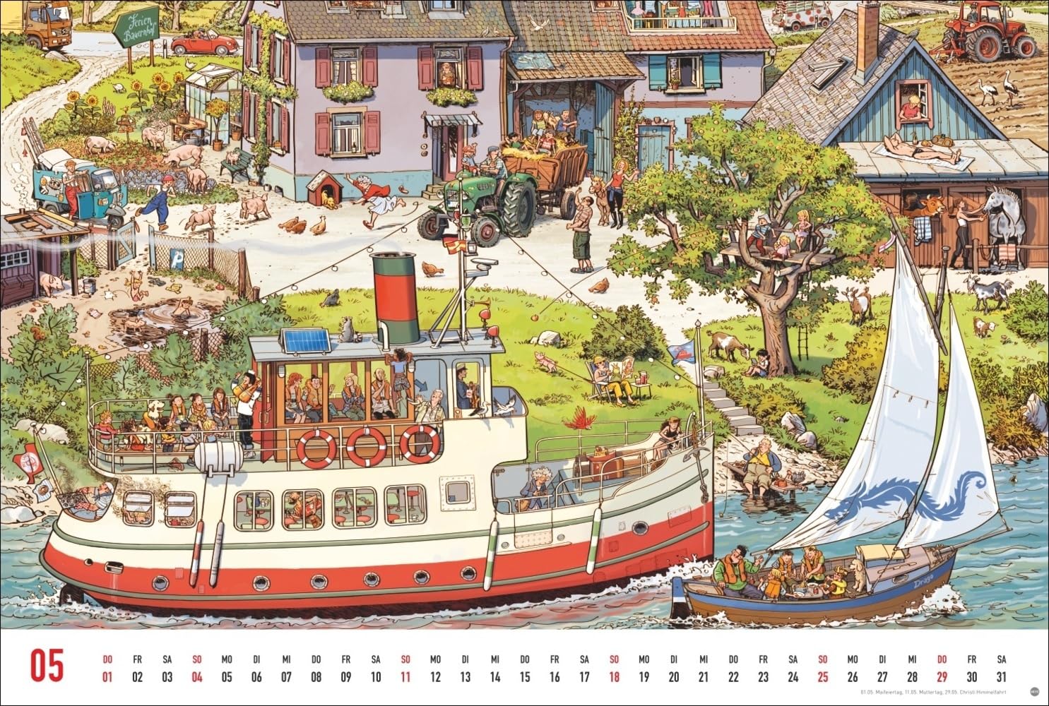 Göbel & Knorr Wimmelbilder Edition Kalender 2025: Großer Wandkalender mit 12 spannenden Wimmelbildern zum Entdecken. Göbel & Knorr Kalender mit Suchbildern für Groß und Klein.