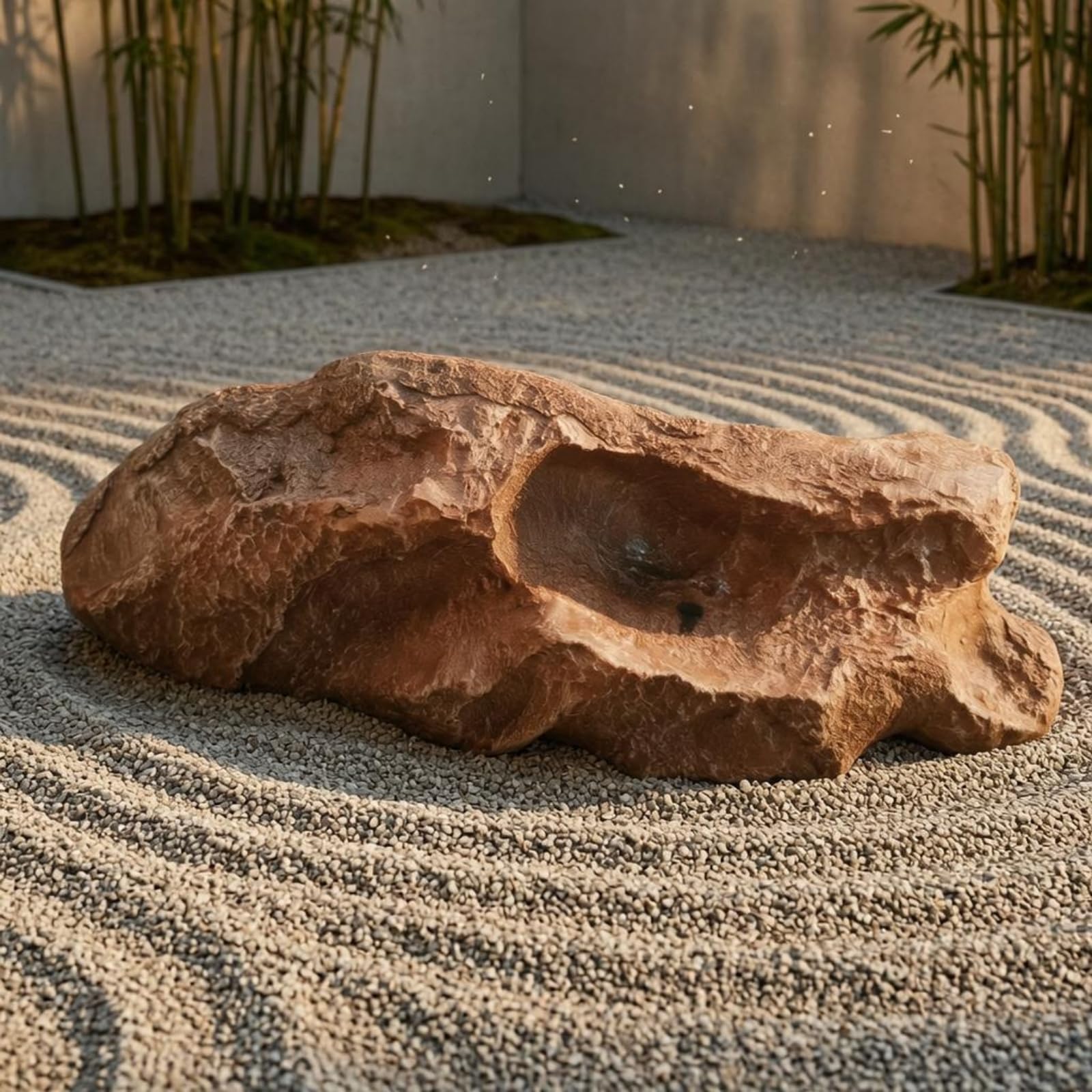 Rocher Artificiel Effet Résine Fausse Pierre Aspect Naturel Grosse Fausse Pierre Extérieure pour Jardin, Rocaille Irrégulière 48cm De Long