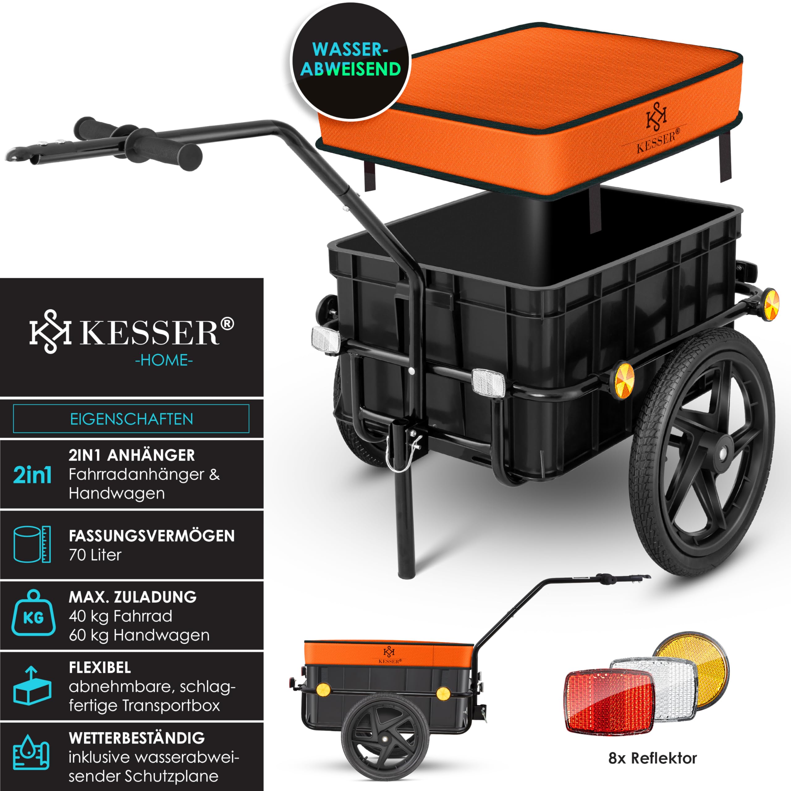 DURAMAXX Mountee - fietsaanhanger, vrachtaanhanger, steekwagen, met DURAMAXX Mountee - fietsaanhanger, vrachtaanhanger, steekwagen, met