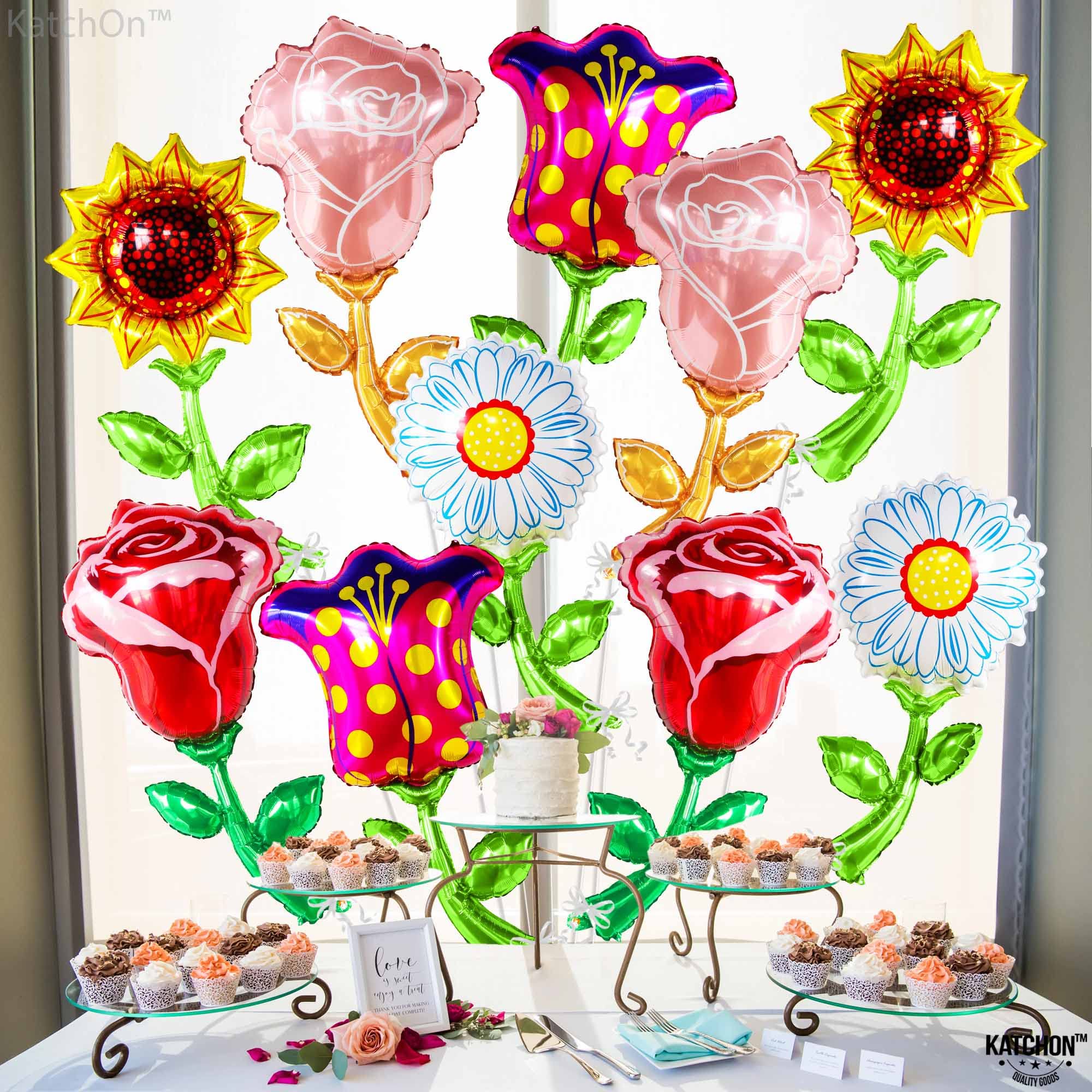ドデカフラワーバルーン Amazon.com: KatchOn, Huge Colorful Flower Balloons - 37 Inch, Pack