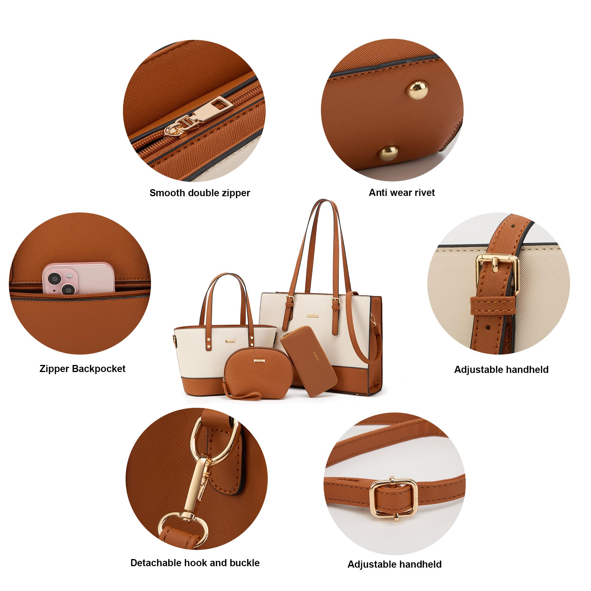 Modische Damen-Handtaschen, Tragetasche, Schultertasche, Tragegriff oben, Geldbörsen-Set