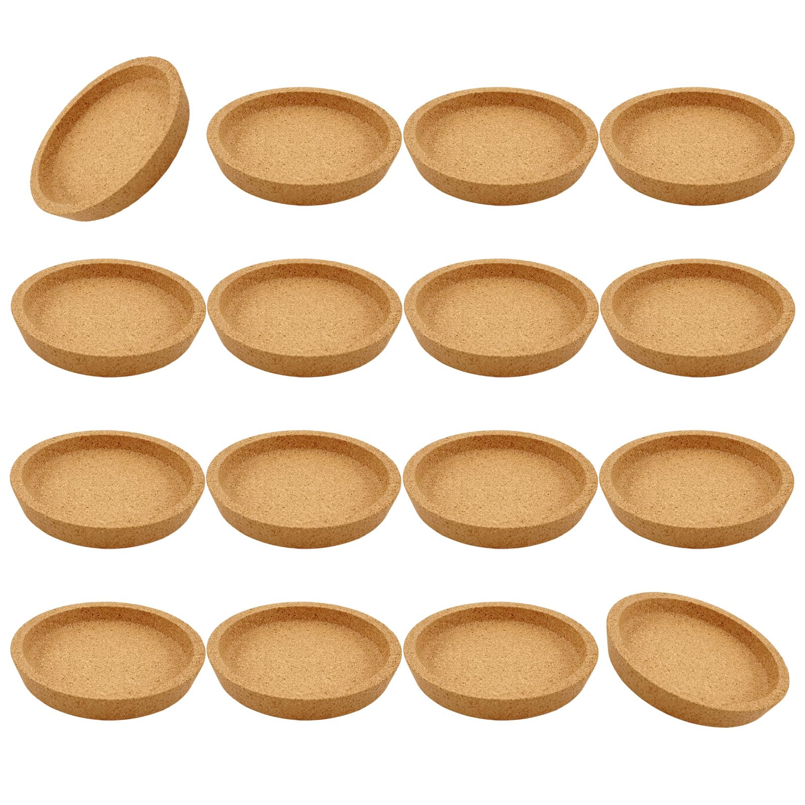 Absorbent Nonslip Cork Drink Coasters for Mugs and Glasses, Round Cup Mats with Raised Lip for Homes Kitchen, Cafes Round Mats