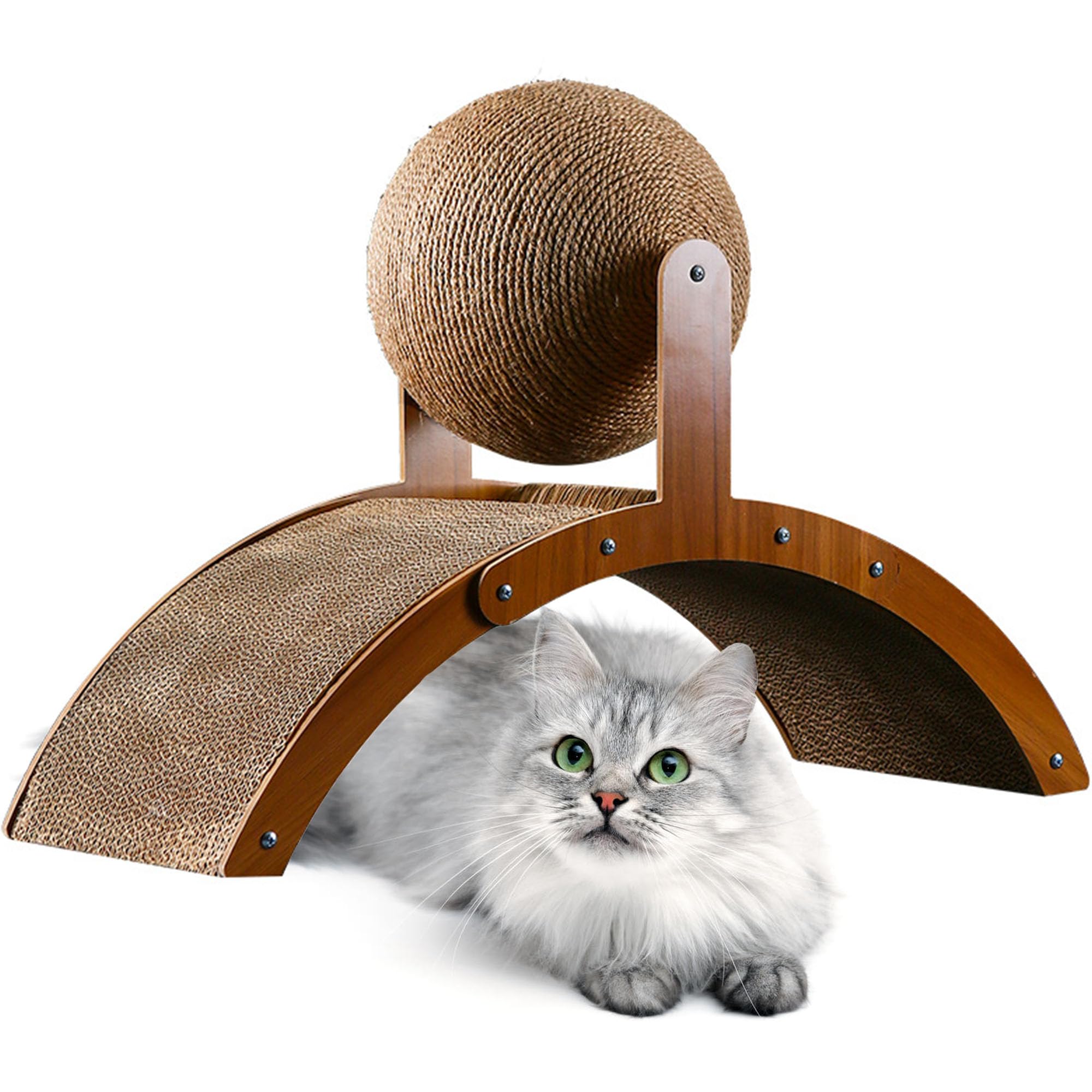 OMEM Katzenkratzbrett-Set – 4-tlg., Doppelseitig Aus Wellpappe, Mit Katzenminze, Zum DIY-Bauen