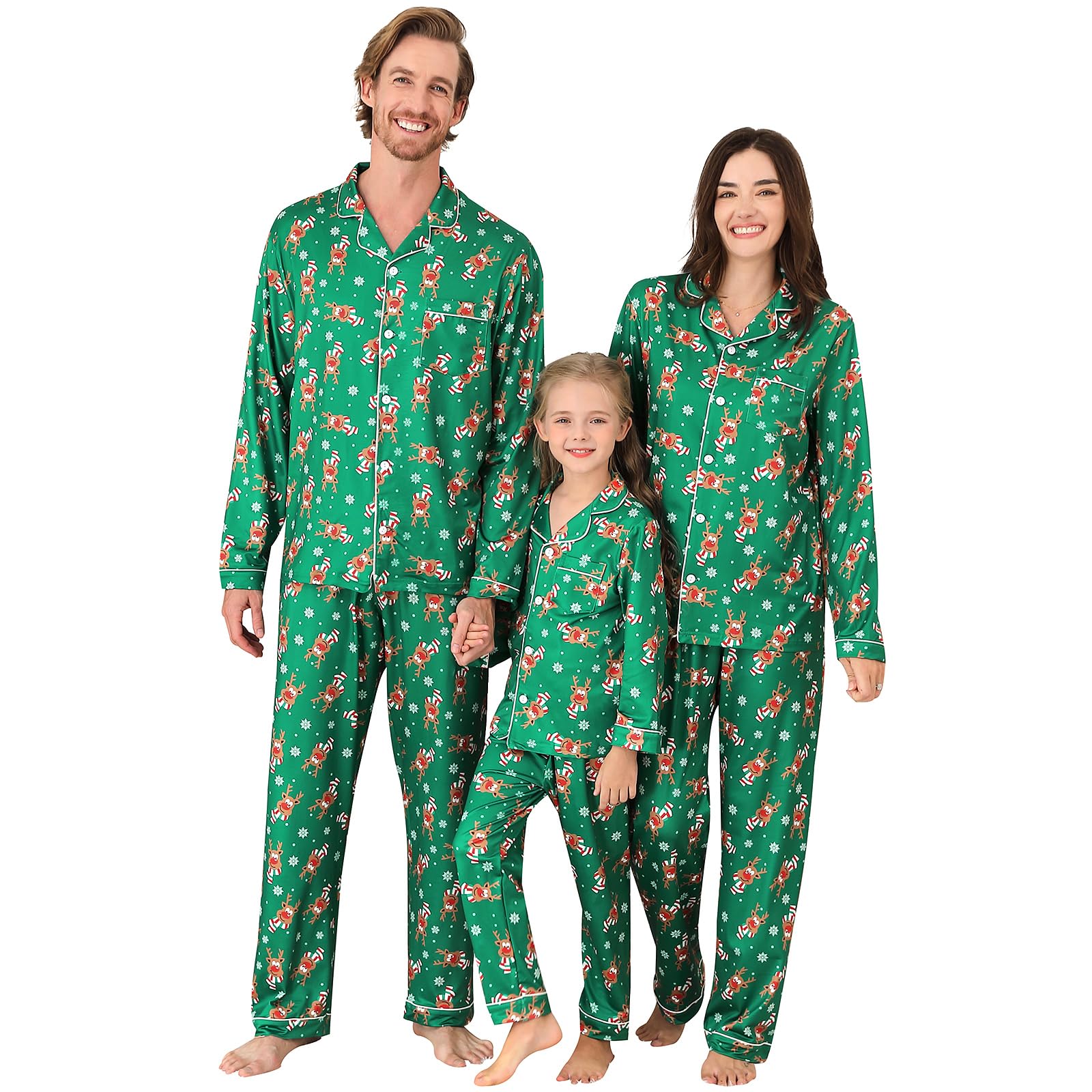 Christmas Family Matching Pajamas Set Long Sleeve Button Down Pjs Set Holiday Sleepwear for Women/Men/Kids-image-26