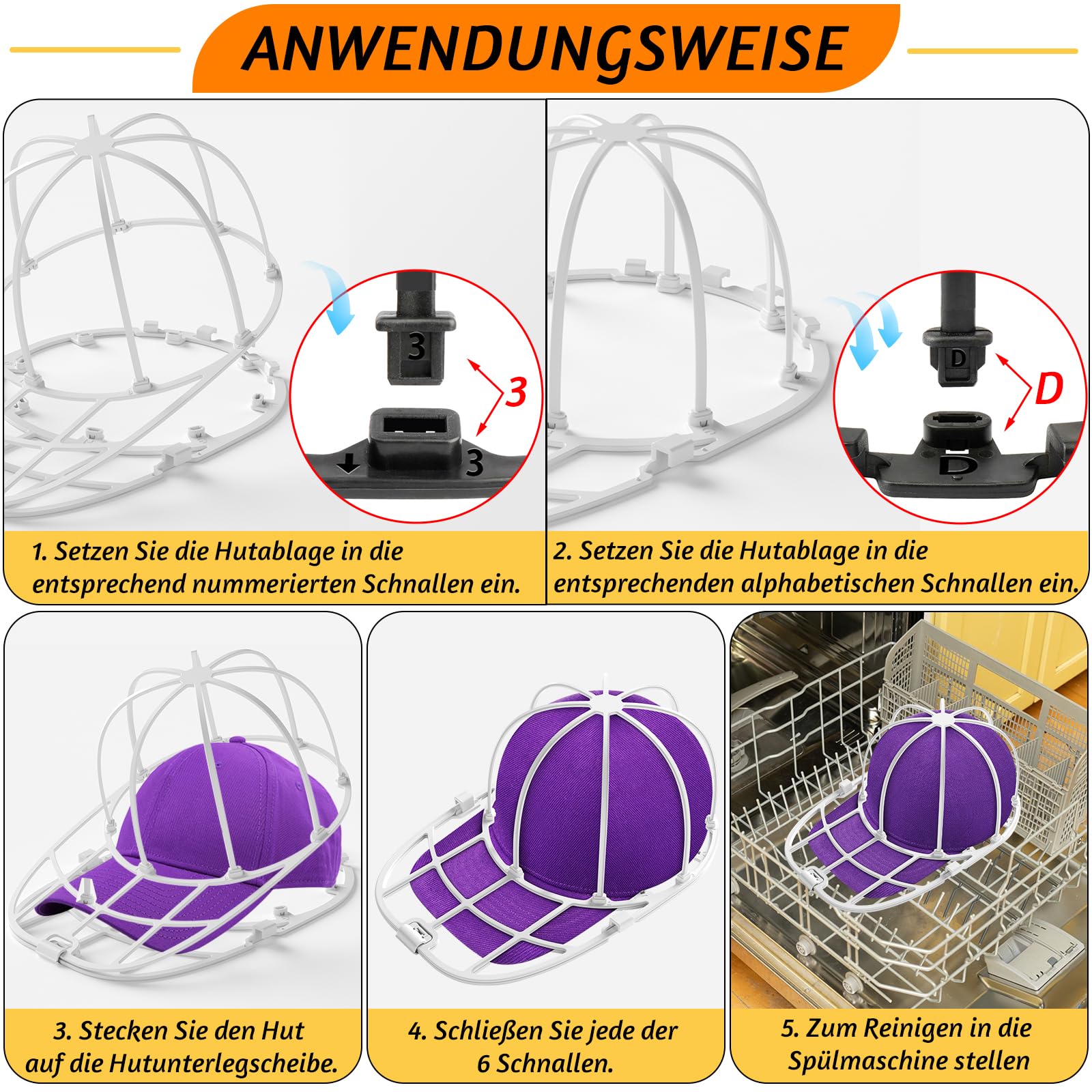 Rondella Per Cappelli Da Baseball - Protettore Per Lavatrice, Per Adulti E Bambini - Foto 9