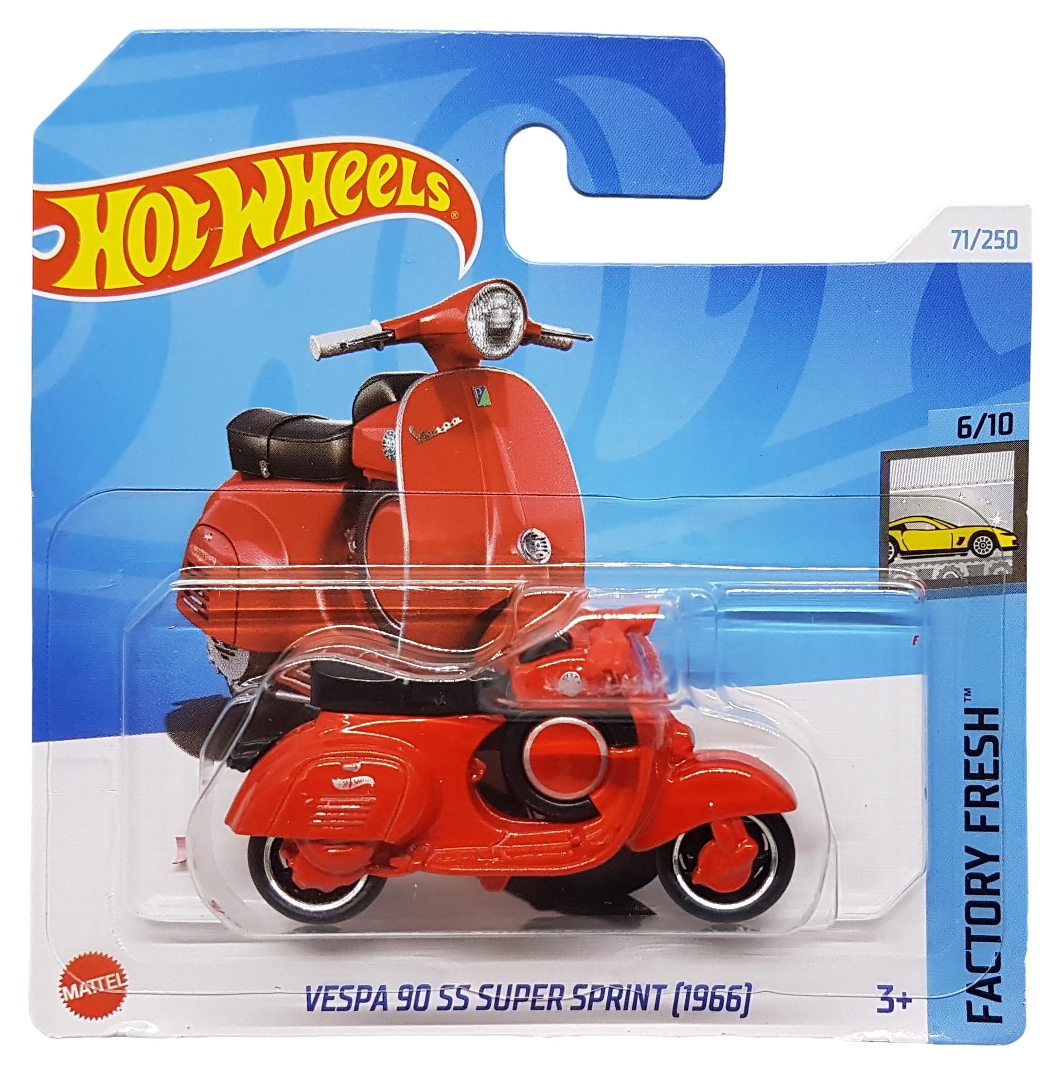 Hot Wheels - Vespa 90 SS Super Sprint [1966] - Factory Fresh 6/10 - HRY52 - Short Card - Motorcycle - Red - Mattel 2024-1:64