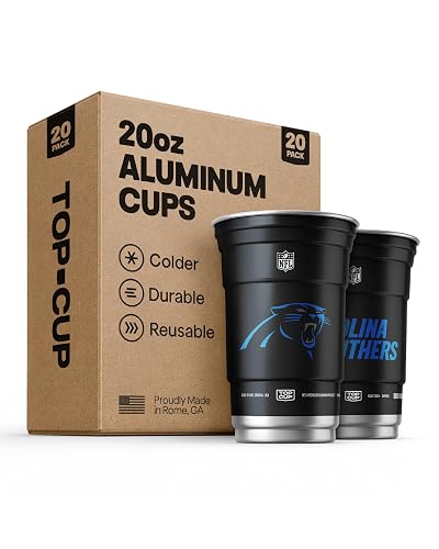 Top Cup NFL Carolina Panthers Aluminum Party Cups 20 oz, 20 Count