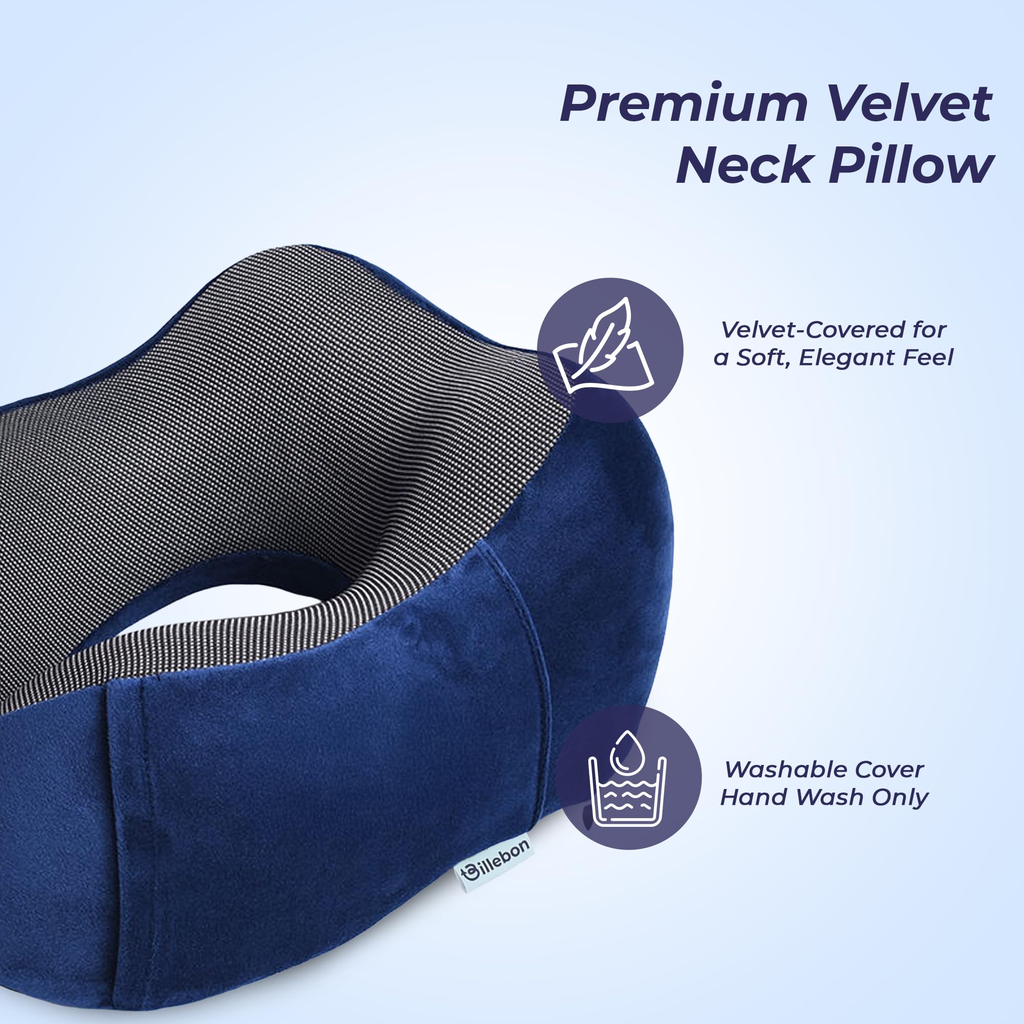 Billebon Memory Foam Neck Pillow - Travel Comfort -3