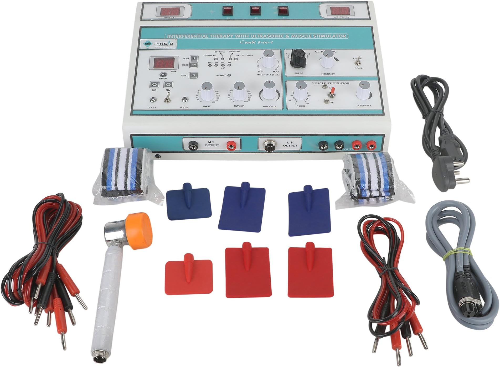UB PHYSIO SOLUTIONS Physio Therapy Electro Combination IFT+US+MS (Manual) (Interferential Therapy+Ultrasonic Therapy+Muscle Stimulator)