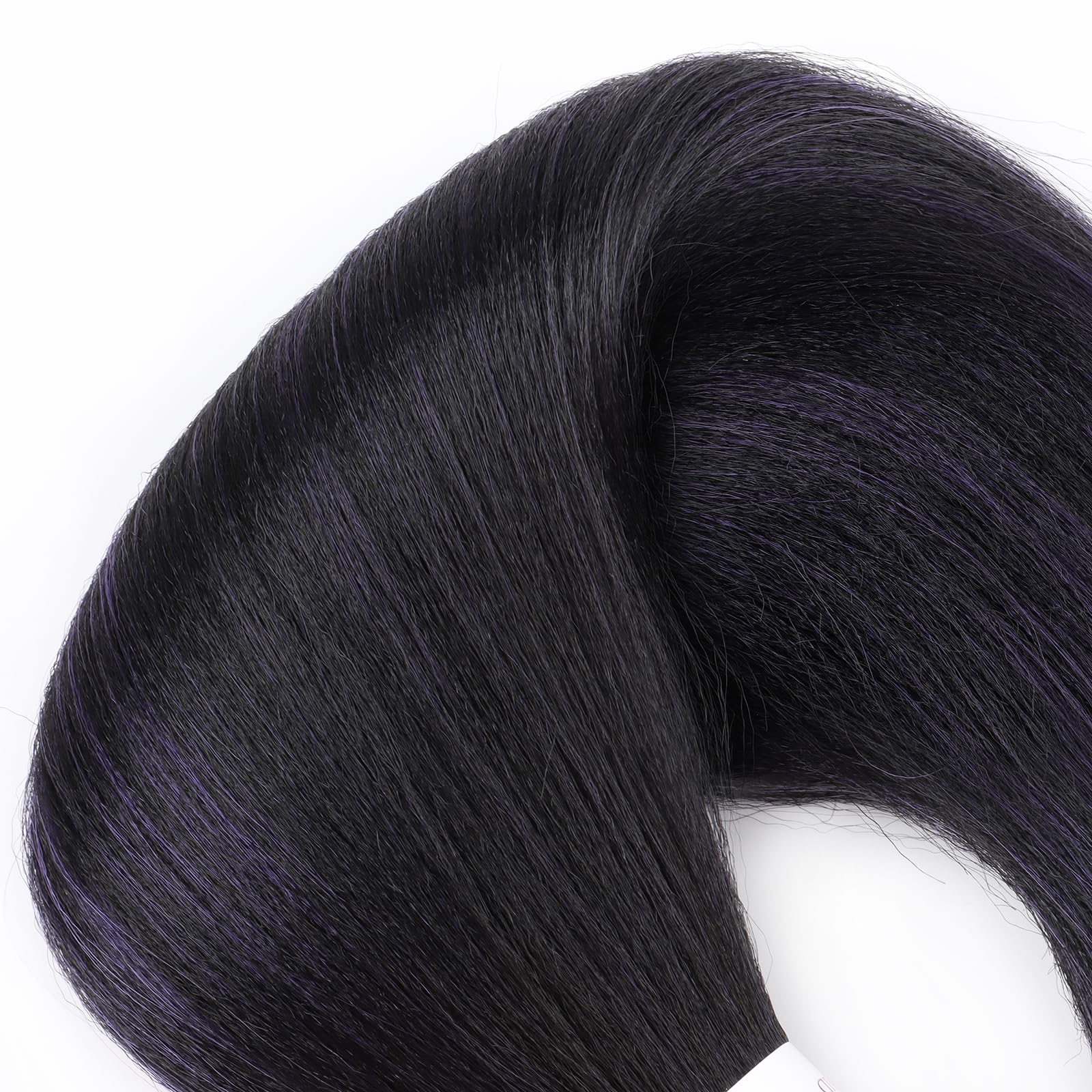 Extensiones de cabello trenzado preestirado de color negro a morado degradado, 26 pulgadas, 3 paquetes de cabello trenzado preestirado EZ trenzado, extensiones de cabello sintético para trenzas de