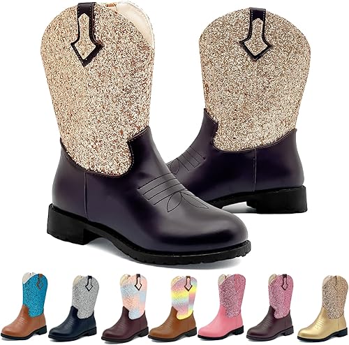 Ezrnoxc Girls Cowgirl Boots Cowgirl Western Boot for Kids Mi