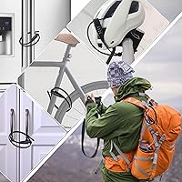 Vista 5 de OKG Zip Tie Combination Lock - 2.3 Foot Extended Stainless Steel Adjustable Cable Lock with Anti-Scratch Protection- Secure Bikes, Helmets, Skis