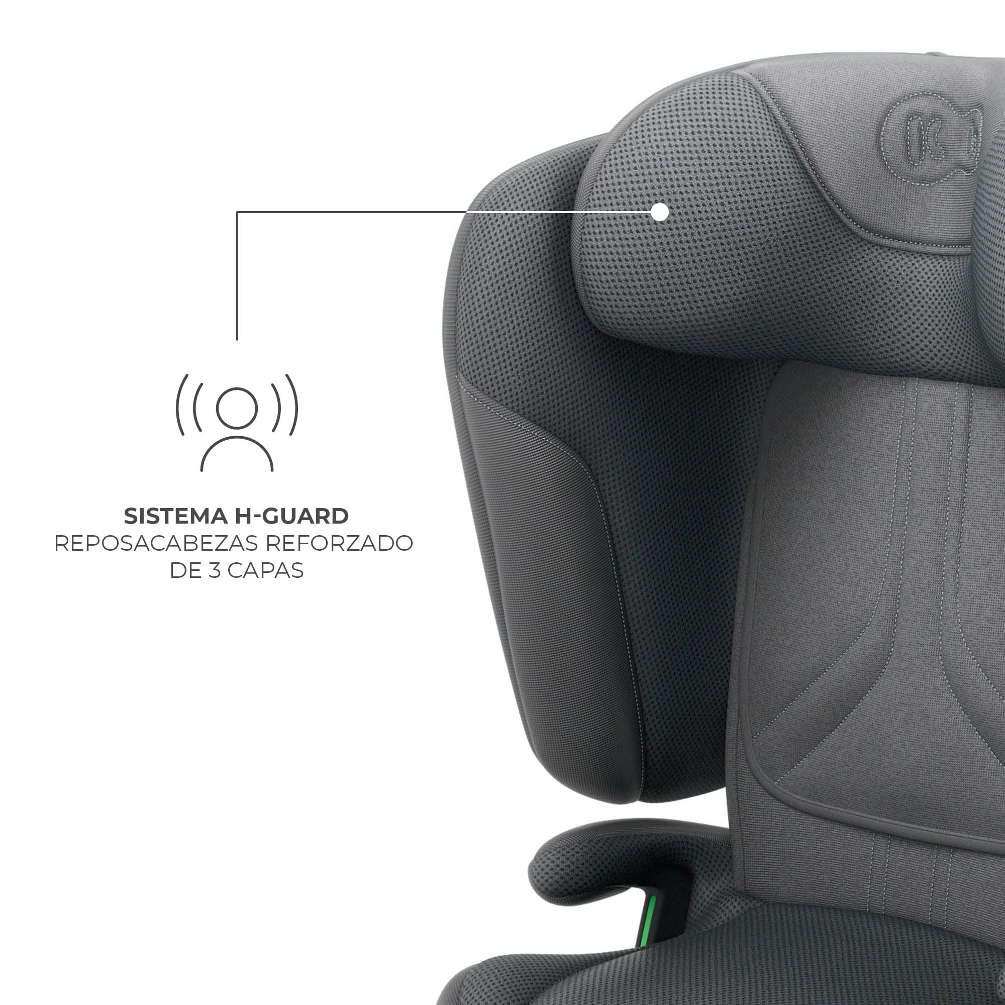 Kinderkraft UNITY 2, Fotelik 100–150 cm dla dzieci 3,5–12 lat, 5-stopniowa regulacja oparcia, Składany, ISOFIX, systemy SPS+ i H-GUARD, Tapicerka AIR FLOW, Łatwe czyszczenie, Szary