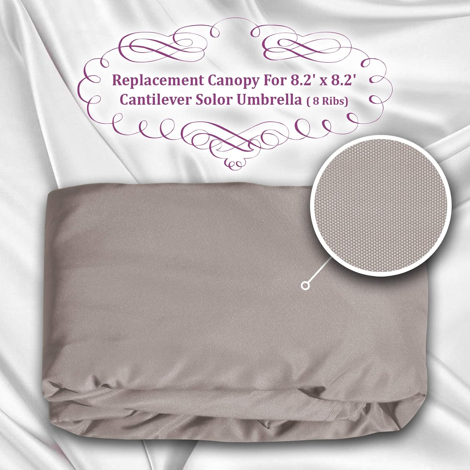 YardGrow 8.2'x8.2' Umbrella Replacement Canopy for 8 Ribs Square Cantilever Umbrella, Canopy Replacement ONLY, Frame NOT Included