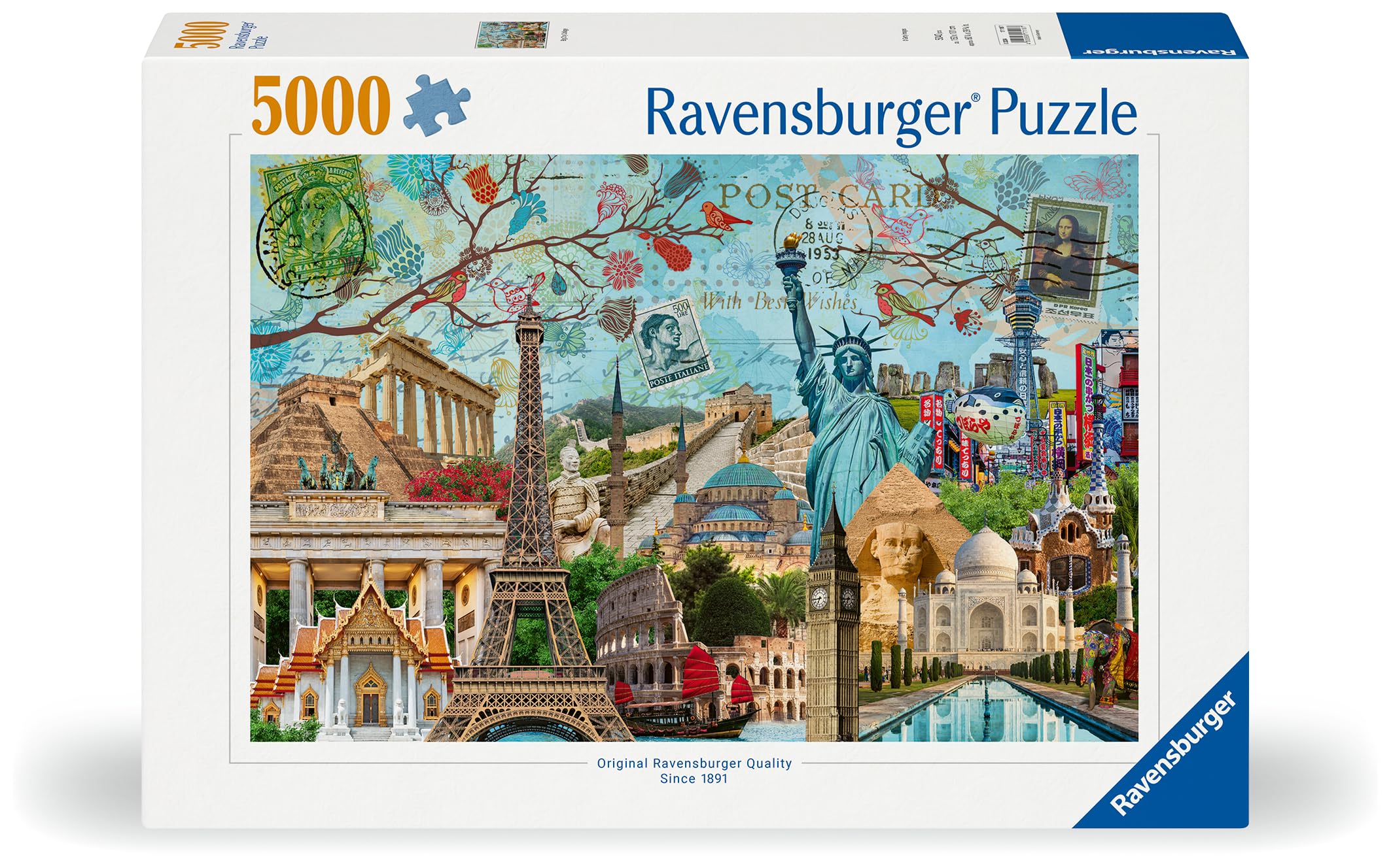 Ravensburger Puzzle 17118 - Großstadt-Collage - 5000 Teile Puzzle mit berühmten Sehenswürdigkeiten für reiselustige Puzzle-Fans ab 14 Jahren