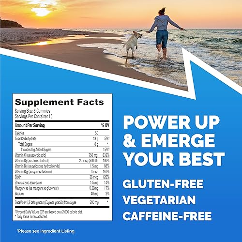 Miniatura 8 de Emergen-C Immune+ Gomitas de apoyo inmunológico de triple acción, BetaVia (R), 1000 mg de vitamina C, vitaminas B, vitamina D y antioxidantes, súper