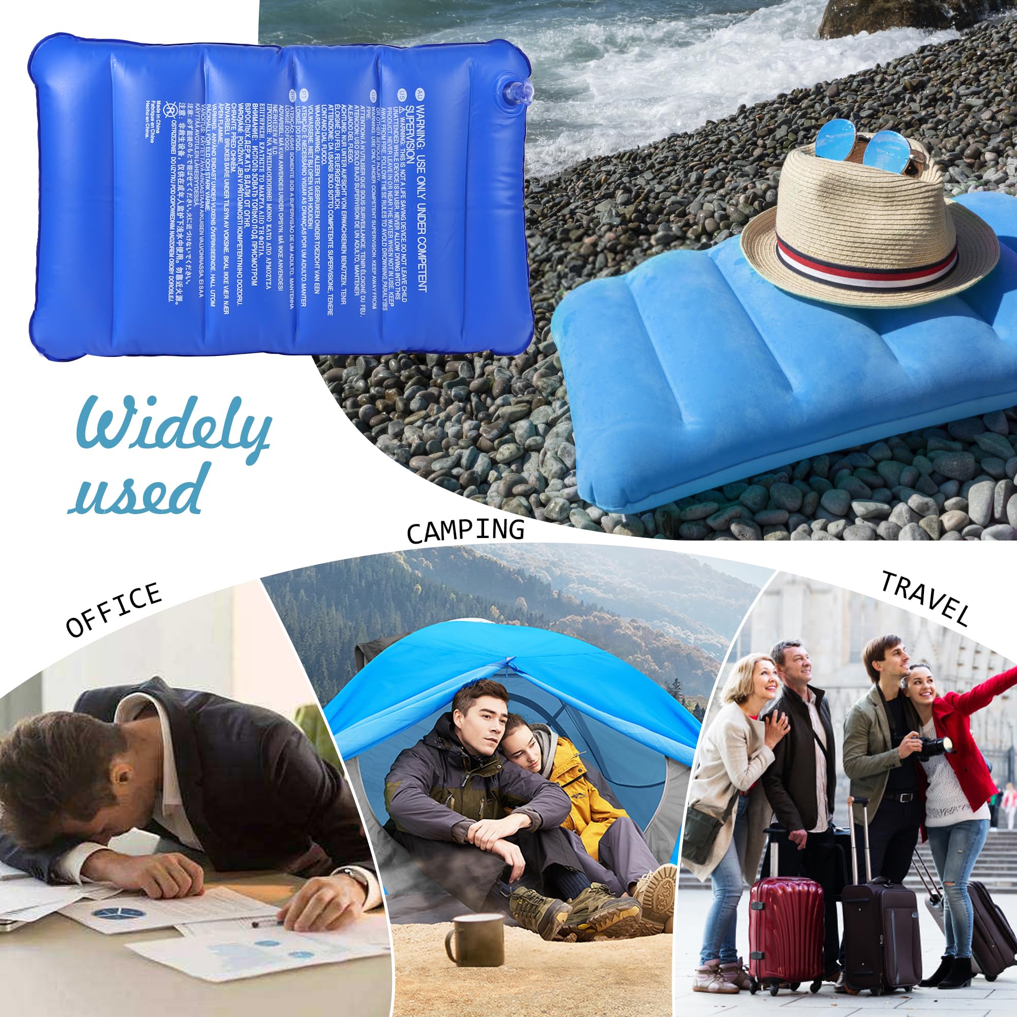 JSMTKJ Cojines inflables 4X Almohadas Inflables de Viaje para Acampar Almohada de Viaje Inflable Hinchables Cojín de Aire para Acampada, Senderismo, Auto