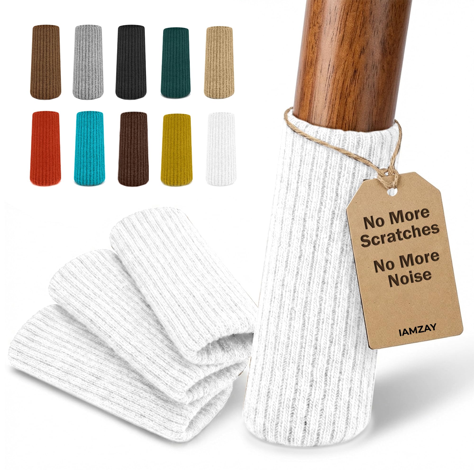 Chair Leg Socks 16/24/32 Pcs White Furniture Leg Covers Floor Protectors