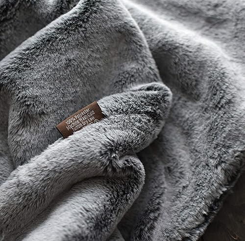 Miniatura 2 de Manta de doble cara de piel sintética sedosa, suave y de gran tamaño, se puede lavar en lavadora, simulación de piel de chinchilla, visón o zorro,