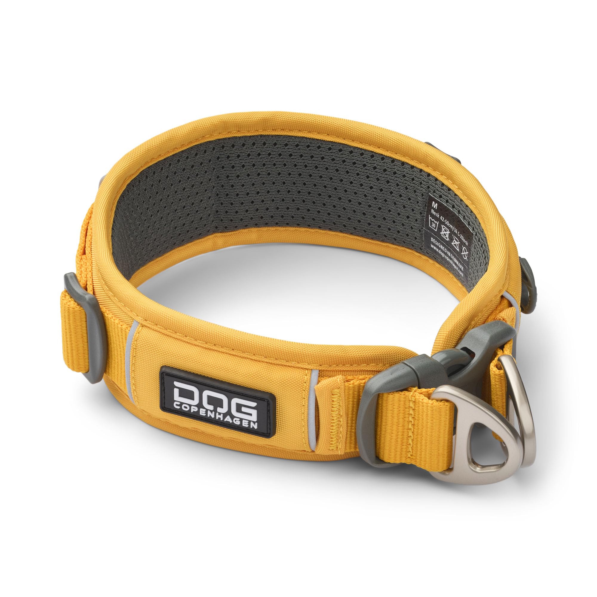 DOG Copenhagen Urban Explorer 3.0 Dog Collar - Padded, Refelctive, and Lightweight Comfortable Collar for dogs, Lemon, Medium