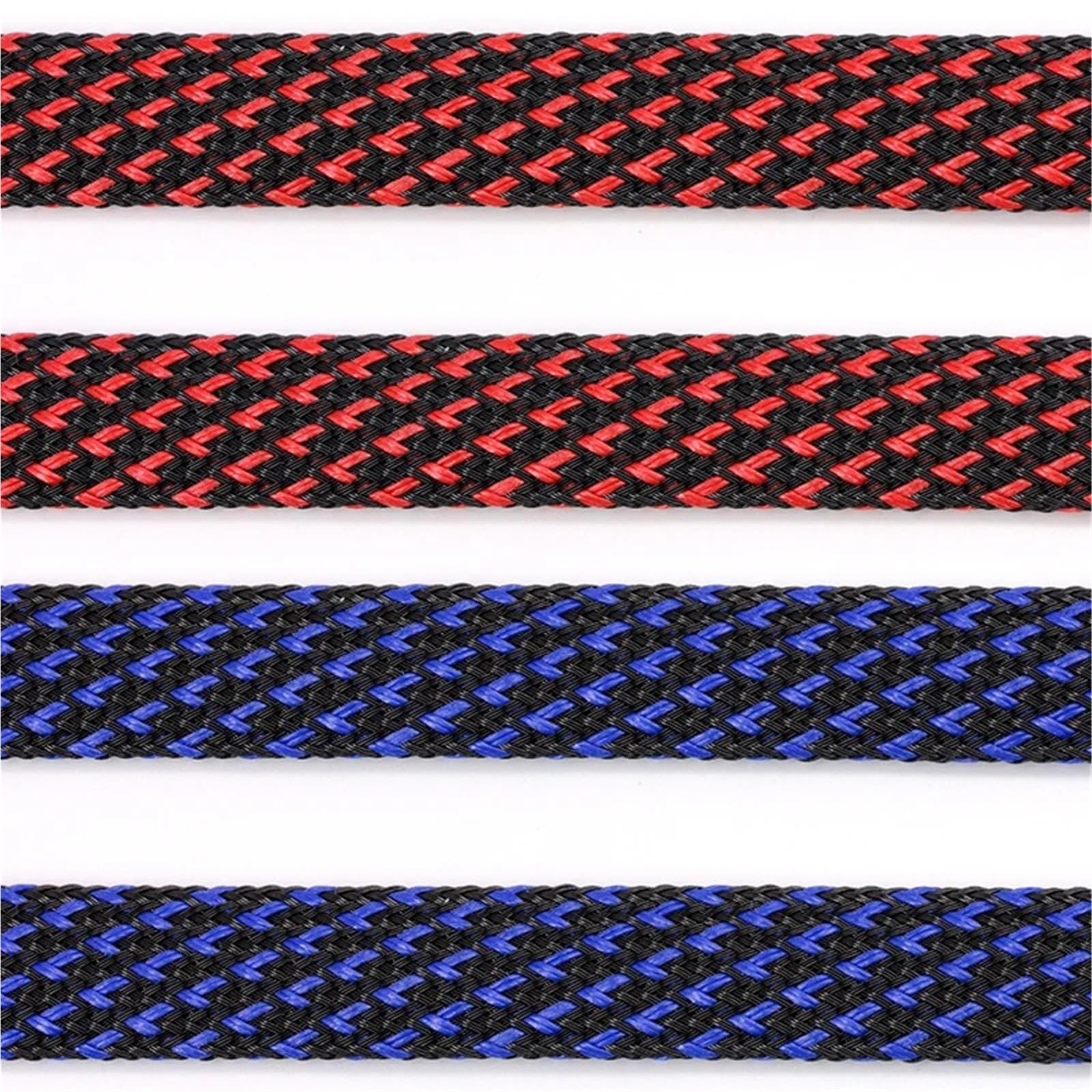 Guaina Cavi Guaina for cavi isolata in PET da 2 mm ~ 50 for cavo espandibile stretta in nylon rosso ignifugo Tubo guaina a rete intrecciata in(Black Red,25mm,15 Meters)