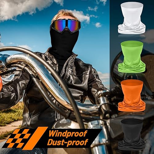 Vista 5 de Tallew 4 gafas de motocross para hombres y mujeres, resistentes al viento, ajustables, ATV y 4 máscaras faciales transpirables para el cuello Varios