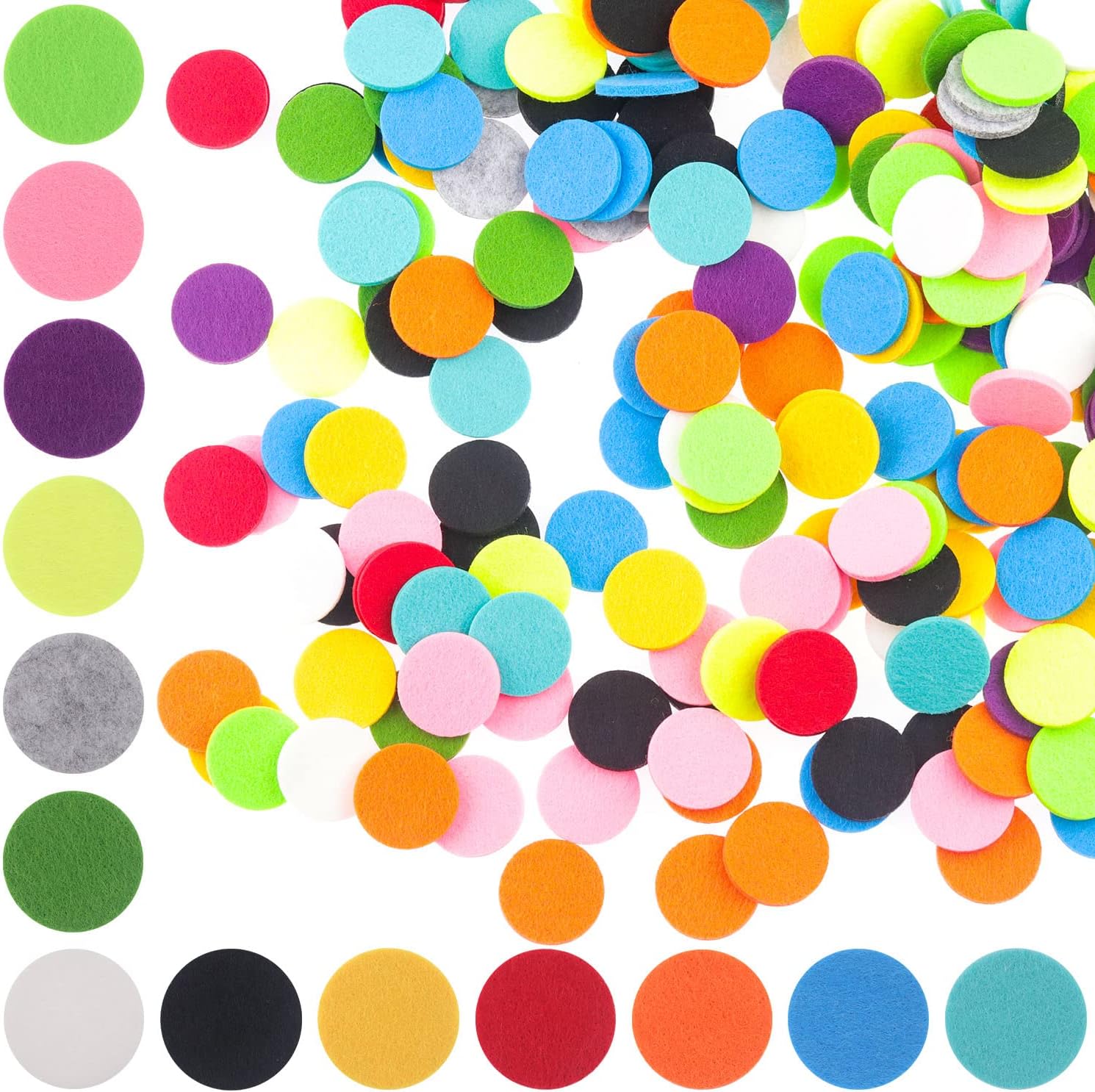 260 Pcs Essential Oil Diffuser Replacement Refill Pads 30mm Aromatherapy Diffuser Oil for Diffuser Essential Oil Necklaces 20 Colors Accessories Refill Pads