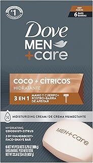 Dove Men+Care Hidratante Coco + Cítricos Hand & Body Face + Shave Bar 6 Count for Hydrated Skin 3.75 oz