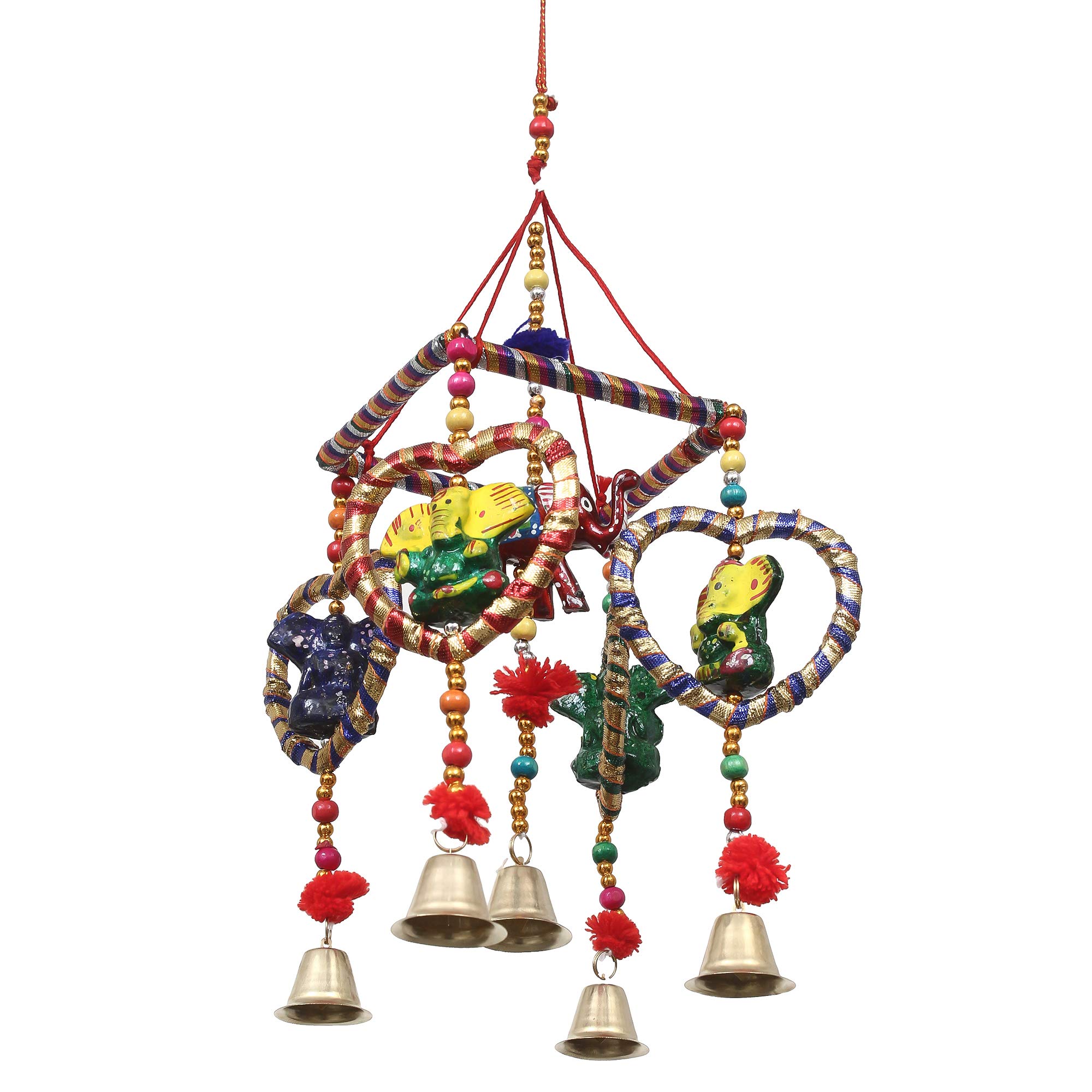 eCraftIndia Handcrafted Decorative Lord Ganesha Wall/Door/Window Hanging Bell 4