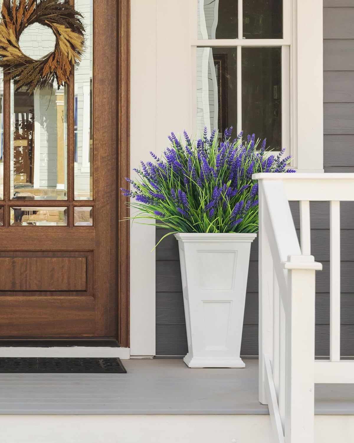 ZINHO 24 Bundles Artificial Flowers Outdoor, Faux Lavender Flowers with Grass UV Resistant Artificial Plants for Outdoor Outside Hanging Planter Window Box Garden Patio Front Porch Decor - Image 4