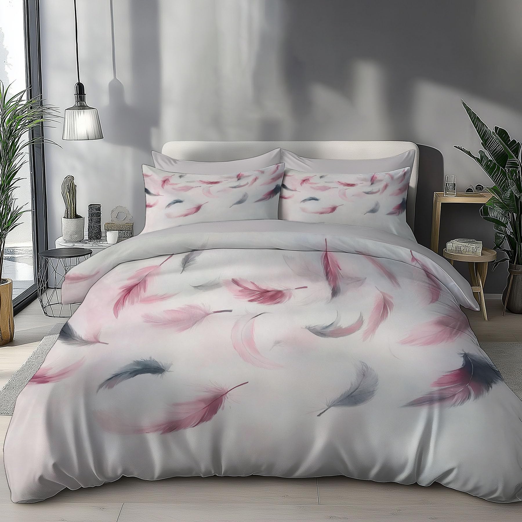 Housse de couette plumes de fantaisie parure de lit pour chambre cosy