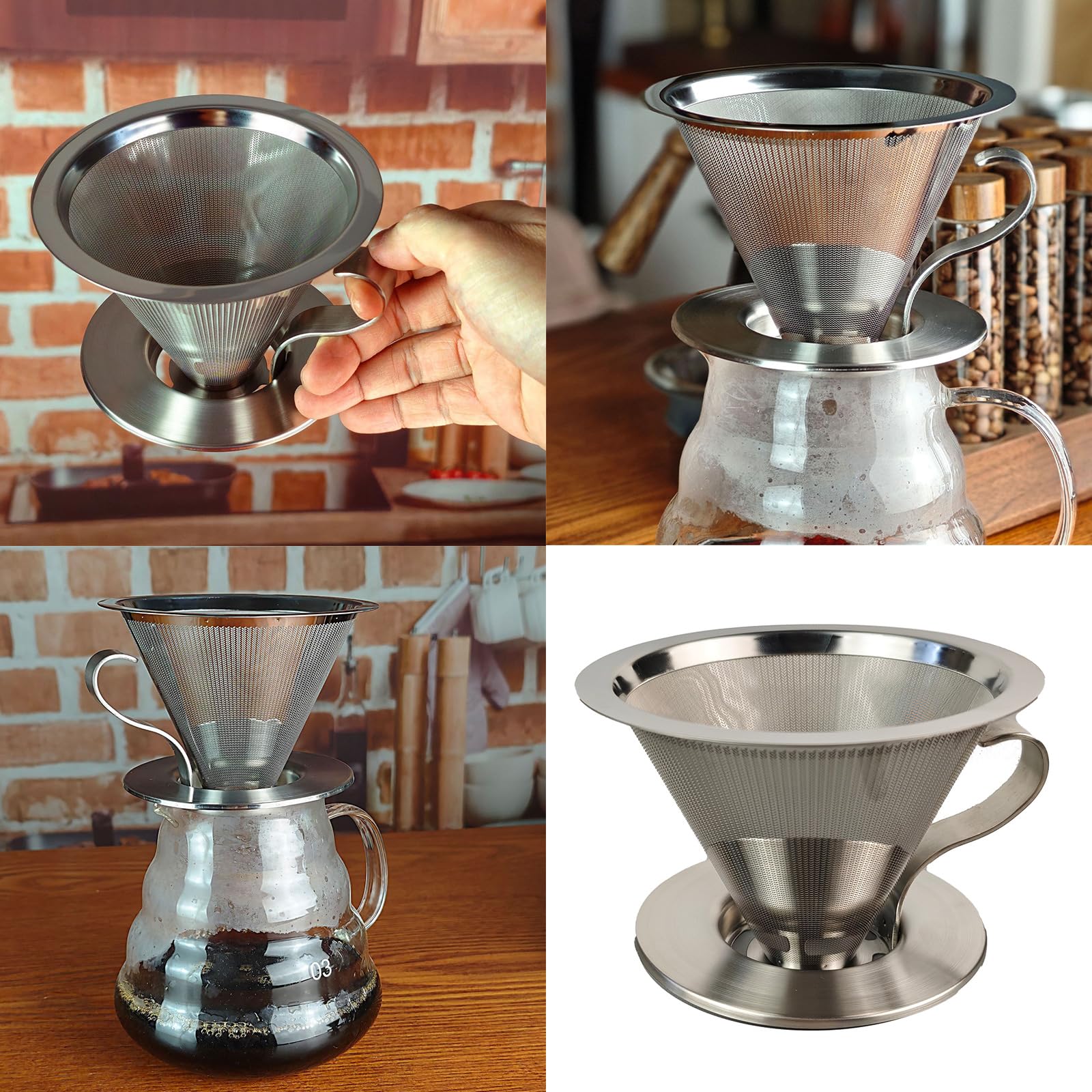Amazon｜YIGZYCN ステンレススチール製コーヒードリッパー ハンド 