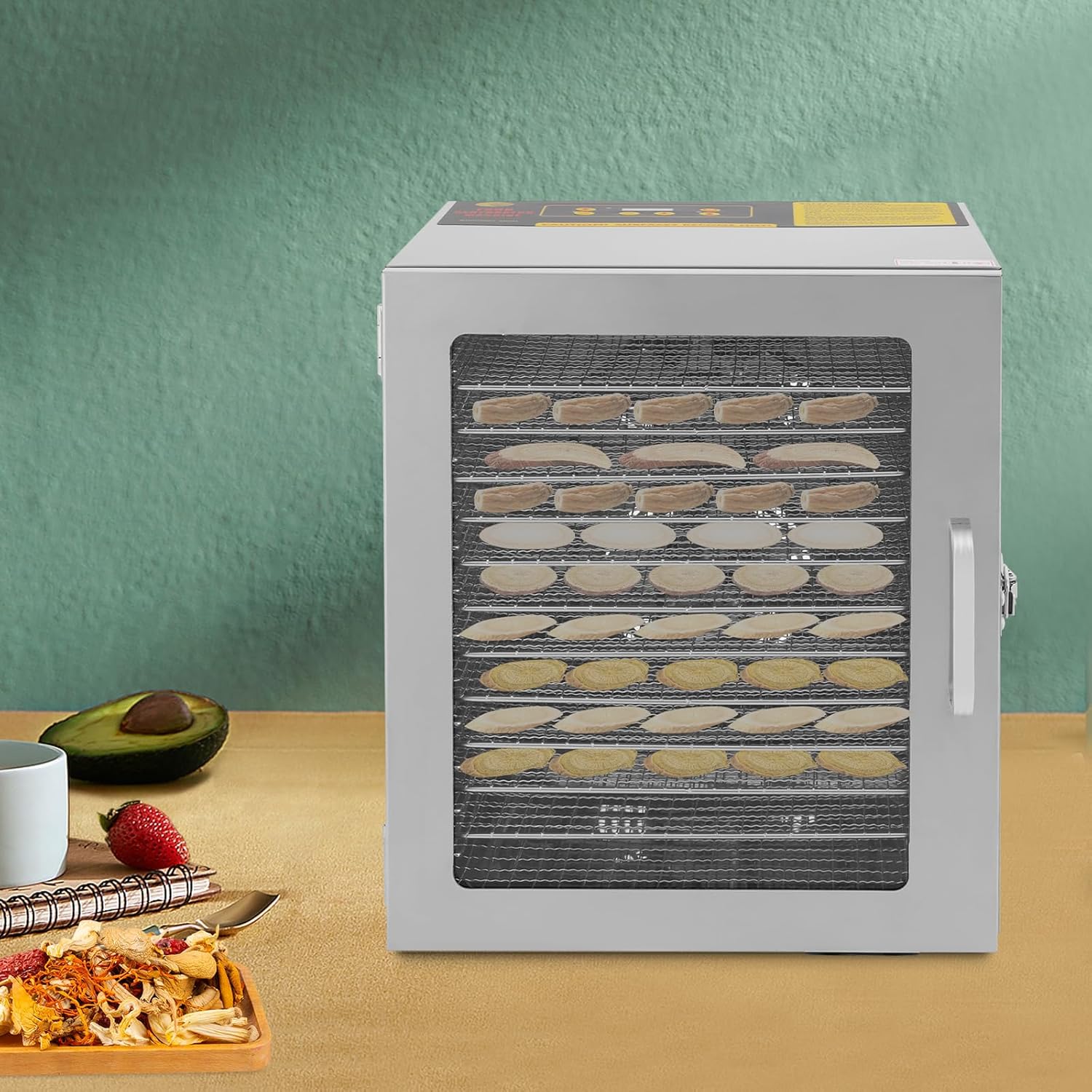 ​​Food Dehydrator 12-Tray Stainless Steel, 1000W Digital Control with 24H Timer & 190°F tat, 31.8QT Large Capacity for Meat, Fruits, Vegetables, Herbs(110V Commercial Grade)​