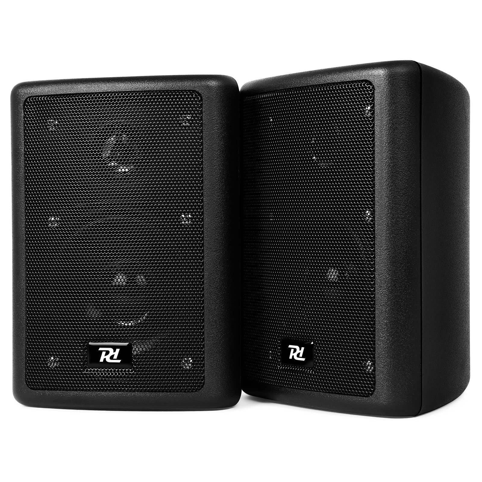 Power Dynamics ODS40B - Paire d’Enceintes Passives 2 Voies 75 W Noires, Fixation Murale Incluse, Installation Audio Pro, Bars, Bureaux & Espaces Commerciaux