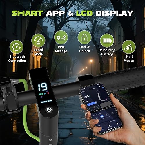 Miniatura 5 de Scooter eléctrico, potente motor de 350 W, velocidad máxima de 19 MPH, rango de 1521 millas, con neumáticos sólidos de 8.5 pulgadas, scooter