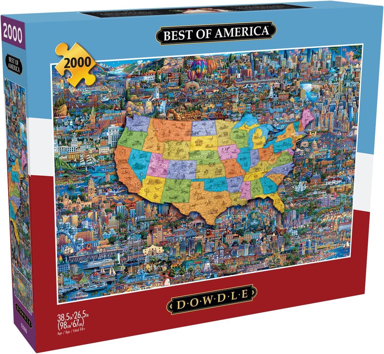 Buffalo Games - Dowdle - Best of America - 2000 Piece Jigsaw Puzzle for Adults Challenging Puzzle Perfect for Game Nights - Finished Size 38.50 x 26.50